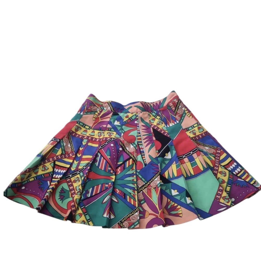 Head Multicolor Geometric Mini Skirt